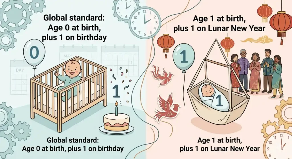 Difference in chronological age in different cultures